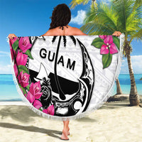 Guam Chamorro Beach Blanket Bougainvillea White Polynesian Tribal Pattern LT05 - Polynesian Pride