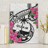 Guam Chamorro Canvas Wall Art Bougainvillea White Polynesian Tribal Pattern LT05 Without Frame White - Polynesian Pride