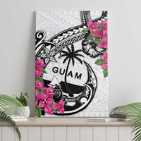 Guam Chamorro Canvas Wall Art Bougainvillea White Polynesian Tribal Pattern LT05 - Polynesian Pride