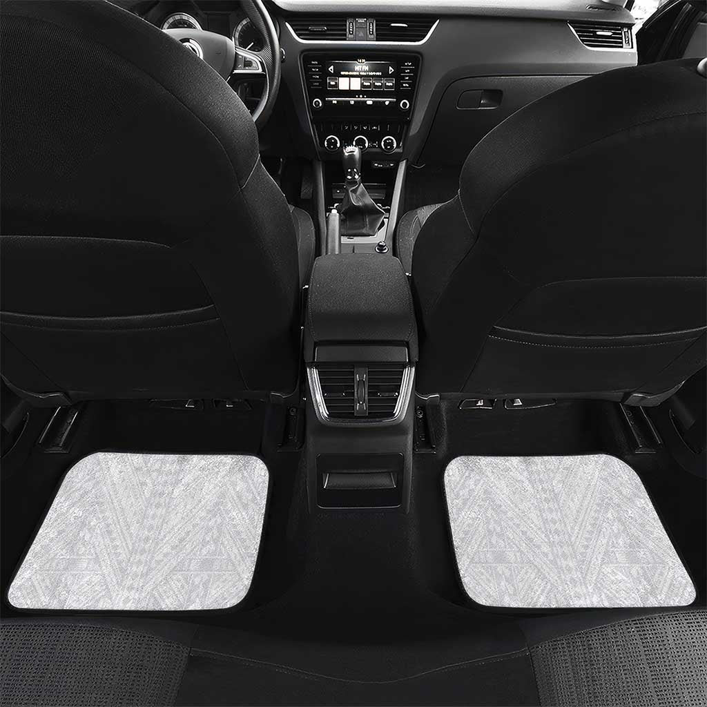 Guam Chamorro Car Mats Bougainvillea White Polynesian Tribal Pattern LT05 Set 2pcs - Back White - Polynesian Pride