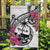 Guam Chamorro Garden Flag Bougainvillea White Polynesian Tribal Pattern