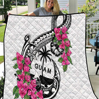 Guam Chamorro Quilt Bougainvillea White Polynesian Tribal Pattern