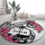 Guam Chamorro Round Carpet Bougainvillea White Polynesian Tribal Pattern