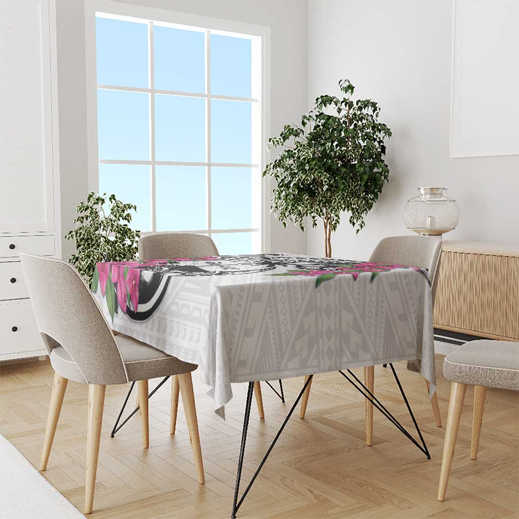 Guam Chamorro Tablecloth Bougainvillea White Polynesian Tribal Pattern LT05 - Polynesian Pride