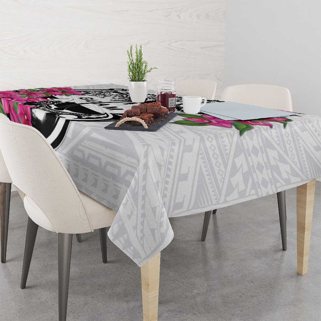 Guam Chamorro Tablecloth Bougainvillea White Polynesian Tribal Pattern LT05 - Polynesian Pride