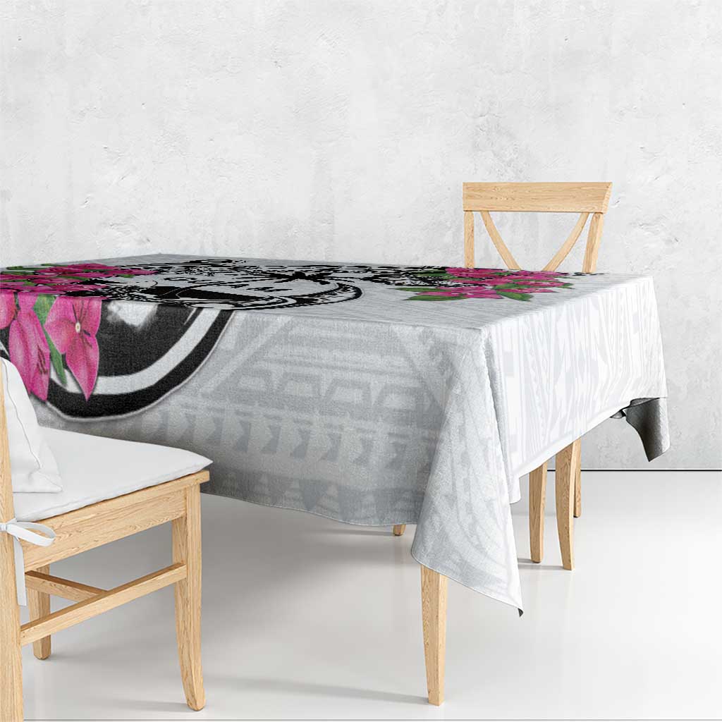 Guam Chamorro Tablecloth Bougainvillea White Polynesian Tribal Pattern LT05 - Polynesian Pride