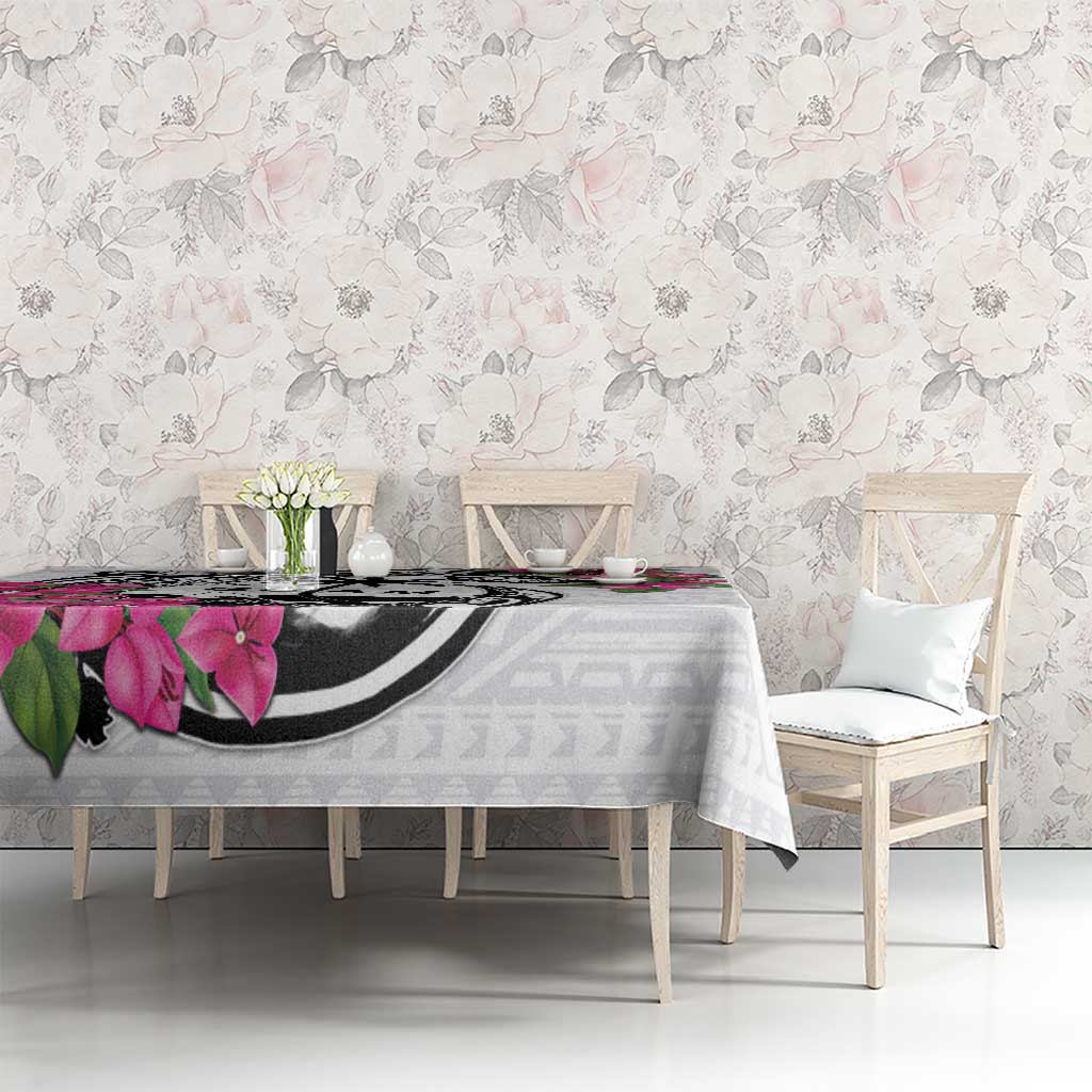 Guam Chamorro Tablecloth Bougainvillea White Polynesian Tribal Pattern LT05 - Polynesian Pride