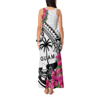 Guam Chamorro Tank Maxi Dress Bougainvillea White Polynesian Tribal Pattern LT05 - Polynesian Pride