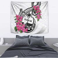 Guam Chamorro Tapestry Bougainvillea White Polynesian Tribal Pattern
