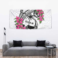 Guam Chamorro Tapestry Bougainvillea White Polynesian Tribal Pattern