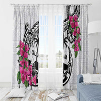 Guam Chamorro Window Curtain Bougainvillea White Polynesian Tribal Pattern LT05 - Polynesian Pride