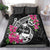 Guam Chamorro Bedding Set Bougainvillea Black Polynesian Tribal Pattern