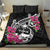 Guam Chamorro Bedding Set Bougainvillea Black Polynesian Tribal Pattern