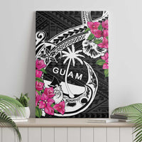 Guam Chamorro Canvas Wall Art Bougainvillea Black Polynesian Tribal Pattern LT05 - Polynesian Pride