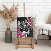 Guam Chamorro Canvas Wall Art Bougainvillea Black Polynesian Tribal Pattern LT05 - Polynesian Pride