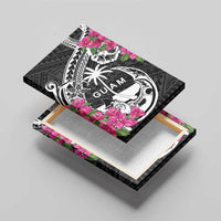 Guam Chamorro Canvas Wall Art Bougainvillea Black Polynesian Tribal Pattern LT05 - Polynesian Pride