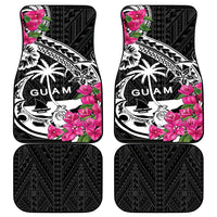 Guam Chamorro Car Mats Bougainvillea Black Polynesian Tribal Pattern LT05 - Polynesian Pride