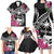 Guam Chamorro Family Matching Long Sleeve Bodycon Dress and Hawaiian Shirt Bougainvillea Black Polynesian Tribal Pattern