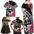 Guam Chamorro Family Matching Off Shoulder Maxi Dress and Hawaiian Shirt Bougainvillea Black Polynesian Tribal Pattern