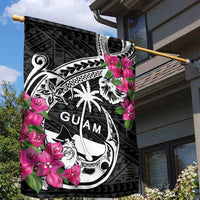 Guam Chamorro Garden Flag Bougainvillea Black Polynesian Tribal Pattern LT05 - Polynesian Pride