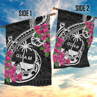 Guam Chamorro Garden Flag Bougainvillea Black Polynesian Tribal Pattern LT05 - Polynesian Pride