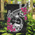 Guam Chamorro Garden Flag Bougainvillea Black Polynesian Tribal Pattern