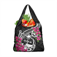 Guam Chamorro Grocery Bag Bougainvillea Black Polynesian Tribal Pattern LT05 1-pack One Size Black - Polynesian Pride