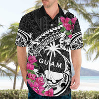 Guam Chamorro Hawaiian Shirt Bougainvillea Black Polynesian Tribal Pattern LT05 - Polynesian Pride