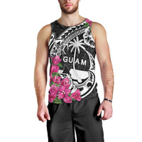 Guam Chamorro Men Tank Top Bougainvillea Black Polynesian Tribal Pattern LT05 - Polynesian Pride