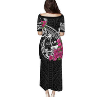 Guam Chamorro Puletasi Bougainvillea Black Polynesian Tribal Pattern LT05 - Polynesian Pride