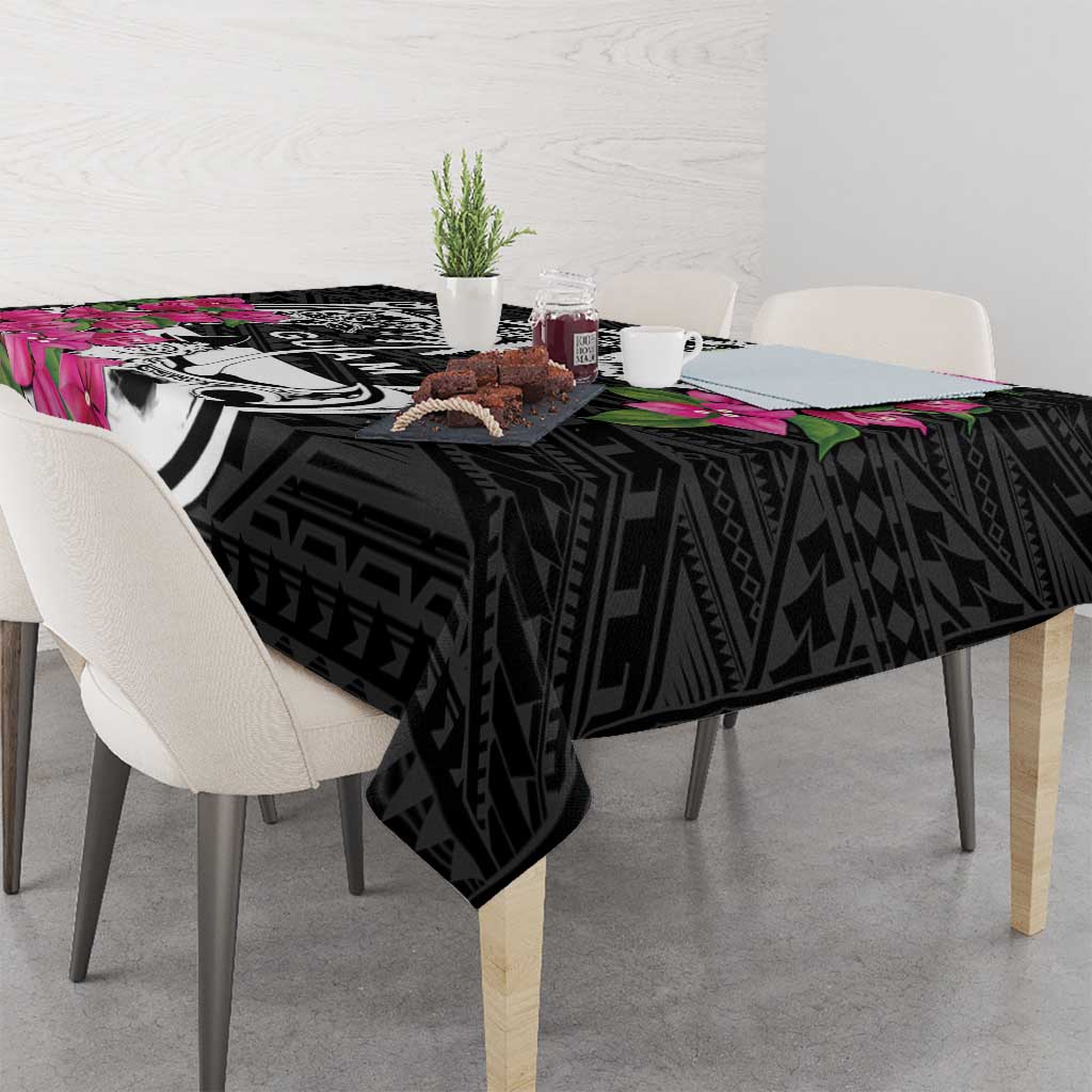 Guam Chamorro Tablecloth Bougainvillea Black Polynesian Tribal Pattern LT05 - Polynesian Pride