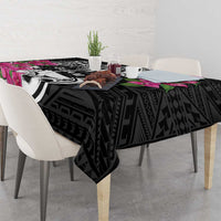 Guam Chamorro Tablecloth Bougainvillea Black Polynesian Tribal Pattern LT05 - Polynesian Pride