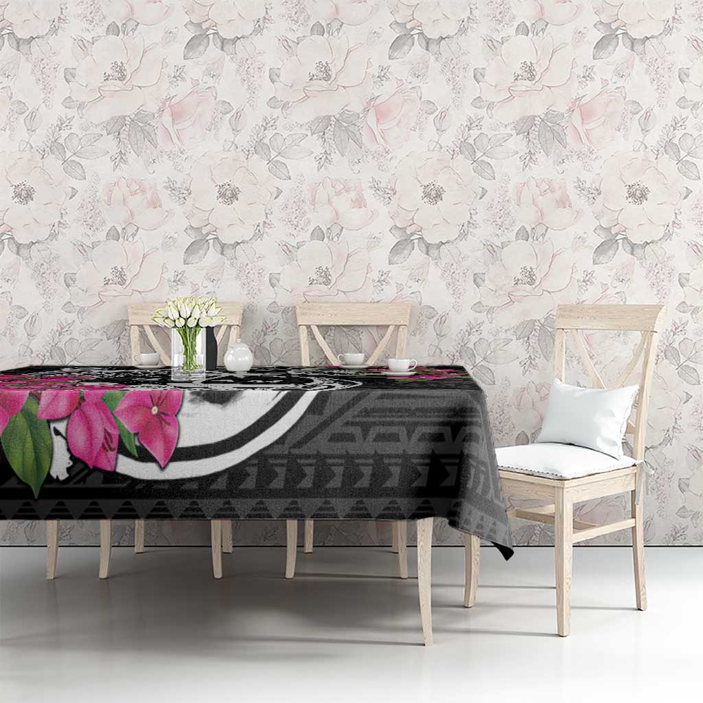 Guam Chamorro Tablecloth Bougainvillea Black Polynesian Tribal Pattern LT05 - Polynesian Pride