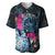 Tahiti Ia Orana Baseball Jersey Polynesian Turtle With Coat Of Arms LT05 Blue - Polynesian Pride