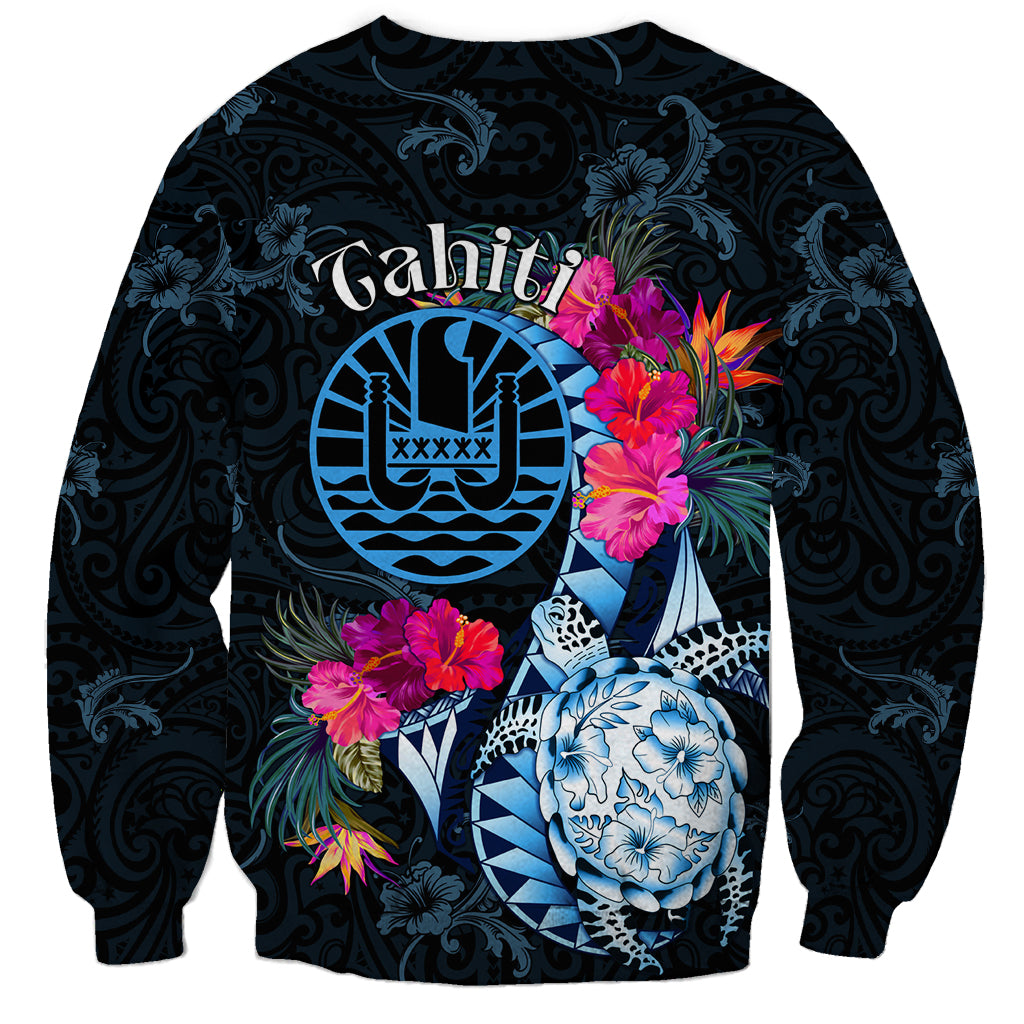 Tahiti Ia Orana Sweatshirt Polynesian Turtle With Coat Of Arms LT05 - Polynesian Pride