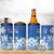 Bula Fiji 4 in 1 Can Cooler Tumbler Fijian Masi Pattern With Blue Coat Of Arms