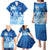 Personalised Bula Fiji Family Matching Puletasi and Hawaiian Shirt Fijian Masi Pattern With Blue Coat Of Arms LT05 - Polynesian Pride