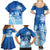 Personalised Bula Fiji Family Matching Summer Maxi Dress and Hawaiian Shirt Fijian Masi Pattern With Blue Coat Of Arms LT05 - Polynesian Pride