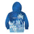 Personalised Bula Fiji Kid Hoodie Fijian Masi Pattern With Blue Coat Of Arms LT05 - Polynesian Pride