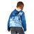 Personalised Bula Fiji Kid Hoodie Fijian Masi Pattern With Blue Coat Of Arms LT05 - Polynesian Pride