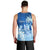 Personalised Bula Fiji Men Tank Top Fijian Masi Pattern With Blue Coat Of Arms LT05 - Polynesian Pride