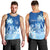 Personalised Bula Fiji Men Tank Top Fijian Masi Pattern With Blue Coat Of Arms LT05 - Polynesian Pride