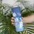 Bula Fiji Skinny Tumbler Fijian Masi Pattern With Blue Coat Of Arms