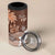 Bula Fiji 4 in 1 Can Cooler Tumbler Fijian Masi Pattern With Brown Coat Of Arms