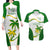 Custom Tailevu Rugby Couples Matching Long Sleeve Bodycon Dress and Hawaiian Shirt Fiji Tapa Pattern LT05 Green - Polynesian Pride