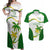 Custom Tailevu Rugby Couples Matching Off Shoulder Maxi Dress and Hawaiian Shirt Fiji Tapa Pattern LT05 Green - Polynesian Pride