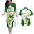 Custom Tailevu Rugby Couples Matching Off The Shoulder Long Sleeve Dress and Hawaiian Shirt Fiji Tapa Pattern LT05 Green - Polynesian Pride