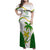 Custom Tailevu Rugby Family Matching Off Shoulder Maxi Dress and Hawaiian Shirt Fiji Tapa Pattern LT05 Mom's Dress Green - Polynesian Pride