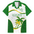 Custom Tailevu Rugby Family Matching Puletasi and Hawaiian Shirt Fiji Tapa Pattern LT05 Dad's Shirt - Short Sleeve Green - Polynesian Pride