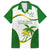 Custom Tailevu Rugby Family Matching Short Sleeve Bodycon Dress and Hawaiian Shirt Fiji Tapa Pattern LT05 Dad's Shirt - Short Sleeve Green - Polynesian Pride